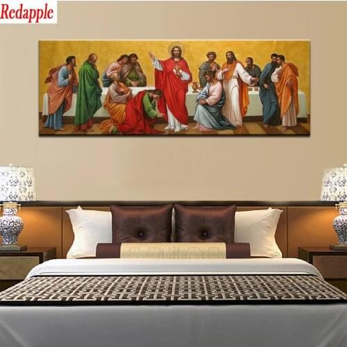 5D round Diamond Embroidery Hot selling home religious art, Jesus and their disciples Picture Of Diamond Painting Decor
