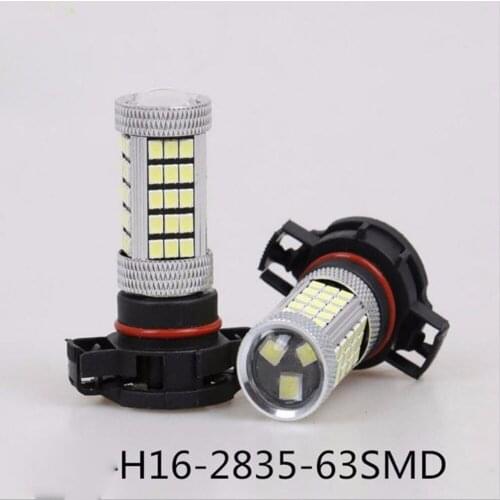 Car Vehicle H16 5202 2835 63 SMD 1200Lm Amber Yellow Orange Bulb Fog Light Headlights For DRL