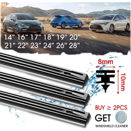 Car Wiper Blade Windscreen Vehicle Insert Hybrid Denso Rubber Strip Refill 8mm 14"16"17"18"19"20"21"22"24"26"28" Car Accessories