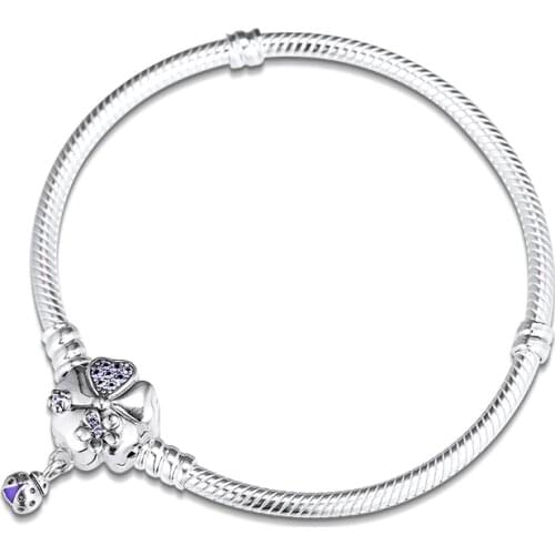 Wildflower Meadow Clasp Bracelets with CZ 100% 925 Sterling Silver Jewelry Free Shipping