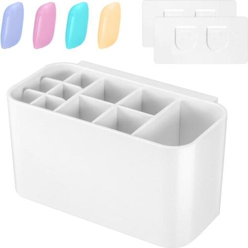ROSENICE Toothbrush Holder Wall Mounted Electric Toothbrush Caddy 11 Slots Detachable Toothbrush and Toothpaste Organizer