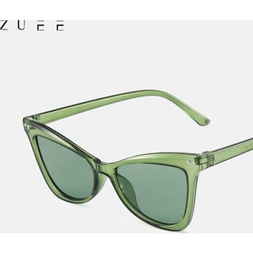 European and American Fashion Small Frame Cats' Eye Sunglasses Retro Mitin Olive Green Sunglasses Female Personalized Glasses