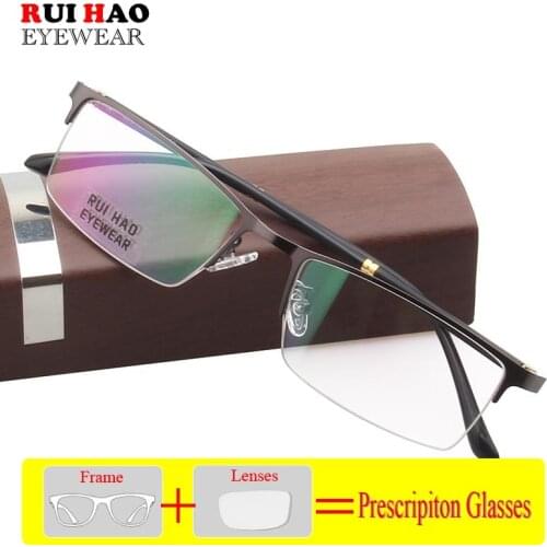 Rectangle Eyeglasses Frame Fill Prescription Lenses Customize Exclusive Glasses Business Glasses Myopia Hyperopia Progressive