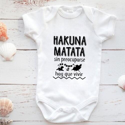 HAKUNA MATATA Print Newborn Jumpsuits Casual Versatile Summer Toddler Clothes Ropa De Debe Niña Fashion Baby Bodysuit