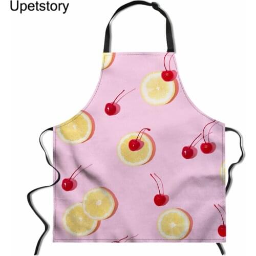 Upetstory Home Cleaning Tools Cooking Apron Fruit Strawberry Printed Women Adult Chef Sleeveless Kitchen Aprons Cleaning Tools