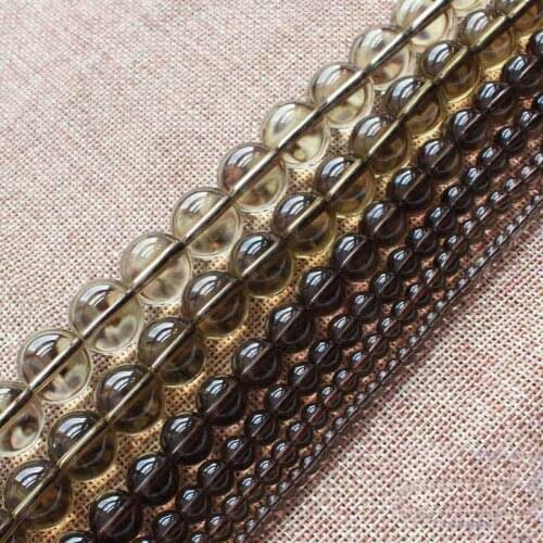 Beautiful Tea Quartz 4,6,8,10,12,14,16,18mm Round Loose Beads15"/38cm,Min. Order is $10,we provide mixed wholesale for all items