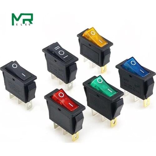 KCD3 Rocker Switch ON-OFF 2 Position 3 Pin Electrical equipment With Light Power Switch 16A 250VAC/ 20A 125VAC 35mm*31mm*14mm
