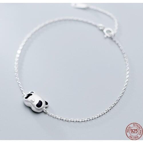 LKO New Arrive Fashion Silver 925 Simple Cute Panda Bead Bracelet for Women S925 Romantic Sweet Bracelet for Girls Gift