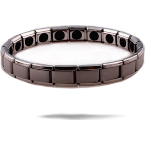 Fashion Stainless Steel Men Charm Bracelet Punk Jewelry Magnet Germanium Health Titanium Steel Women Bracelets & Bangles