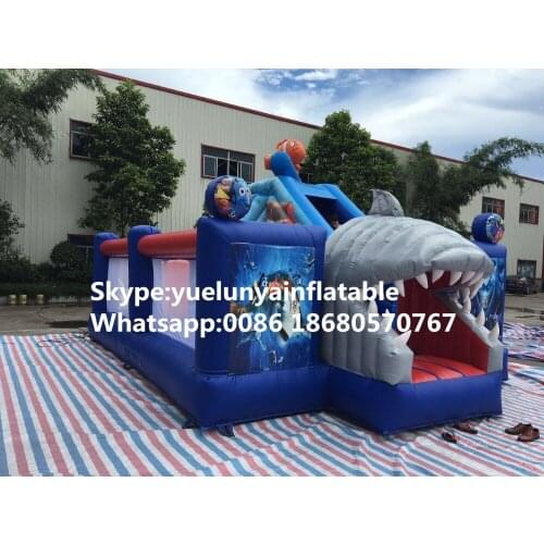 2016 new Factory direct Inflatable slide, inflatable castle, Inflatable jumping bed Shark Castle KYB-100