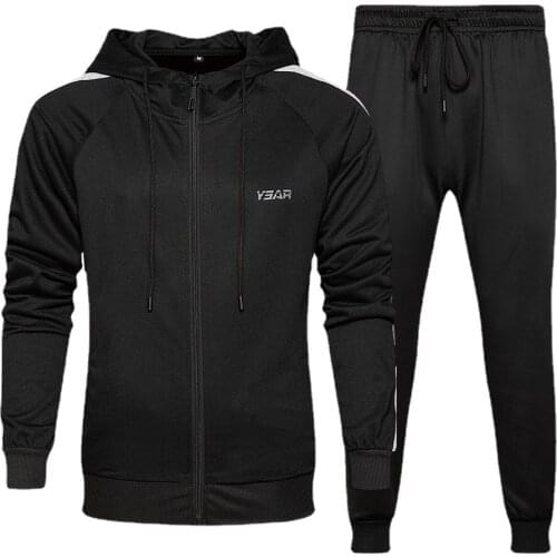 2021 New Winter Brand Pants Two-Piece Sportswear Fashion Tracksuit Suit Male + Men Patchwork Casual Sets Mens Cardigan Hoodies