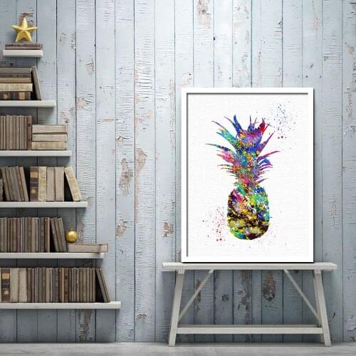New Environmentally Friendly Retro Porch Canvas Painting Colorful Fruit Pineapple Art Poster Home Wall Art Decoration Pictures