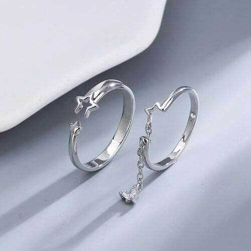 Stars Meteor Couple Rings For Men Women Hollow Charm Sweet Romantic Creative Engagement Gifts Fashion Male Female Party Jewelry