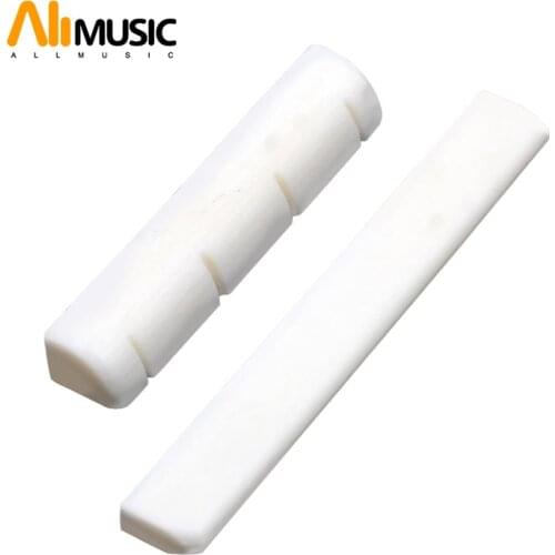 Cattle Bone Bridge Saddle Nut Slotted for Ukulele Uke Guitar 4 Stringed Instruments Accessories