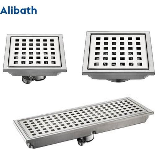 SUS 304 Stainless Steel Shower Drain Bathroom Floor Drain Tile Insert Square Anti-odor Floor Waste Grates