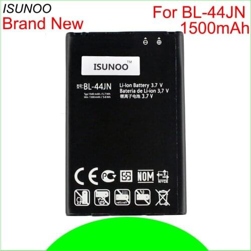 ISUNOO 1500mAh BL-44JN Replacement Battery For LG Optimus Black P970 P690 P693 E730 E510 C660 P698 C660 MS840 L5 E400 E610 QL55C