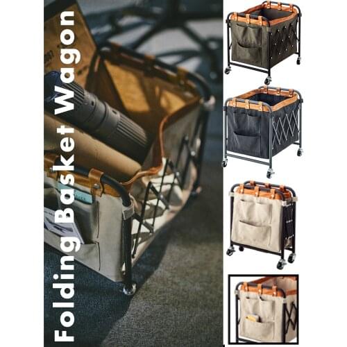 Telescopic Folding Mobile Storage Basket Floor Living Room Newspaper Magazine Rack Storage Rack Storage Bookshelf Camping Wagon