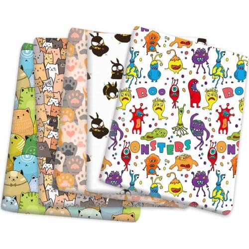 50*145cm Animal Cat Patchwork Printed Polyester Cotton Fabric for Tissue Sewing Quilting Fabrics Needlework DIY,c19216