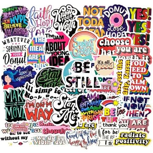 10/30/50pcs/Set Inspirational phrases Inspiring sentences Graffiti Stickers For Childrens Toys Cars Knapsack Skate Computers