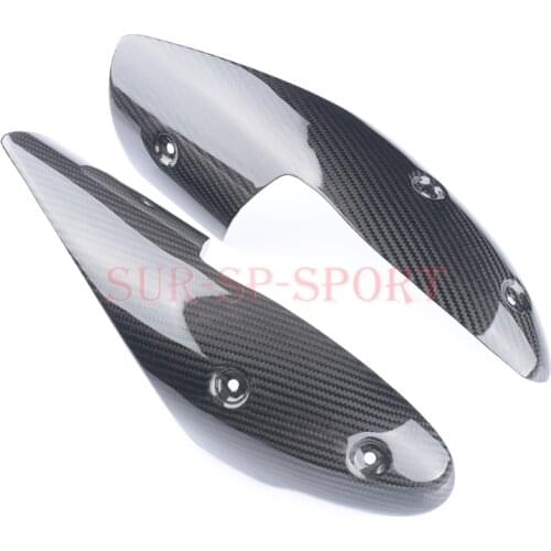 Exhaust Heat Shields For Ducati Monster 696 796 795 1100 Full Carbon Fiber 100% Twill
