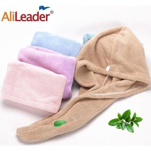 Alileader 1-5Pcs Twist Dry Shower Microfiber Hair Wrap Towel Hat Drying Quick Drying Turban Super Absorbent Towel Hat For Women
