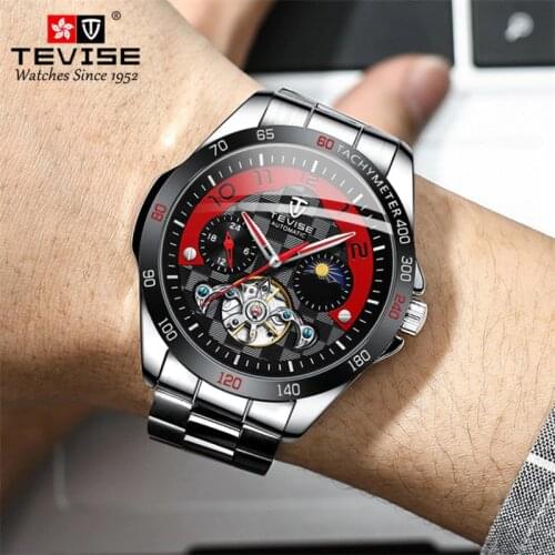2020 NEW Men Tourbillon Mechanical Watch Skeleton Luxury Dress Business Steel Top Brand Moon Phase Waterproof Automatic Watches