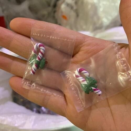 30PCS/lot 2.5cm Christmas crutches decoration accessories DIY jewelry earrings accessories materials new independent packaging