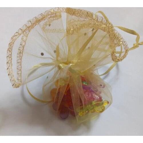 300pcs 26/35 /40cm Round Organza drawstring pouch Wedding birthday Christmas candy Gift Bag for jewelry Packaging Display bags
