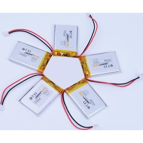5pcs/Lot 3.7V 900mAh Rechargeable li Polymer Li-ion Battery For mouse recorder Bluetooth speaker RC toys Remote 503450 053450
