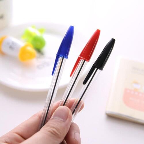 50pcs 1.0mm Medium Ballpoint Pens Ball Point Biros Red Blue Black Classical Appearance Perfect For School Students