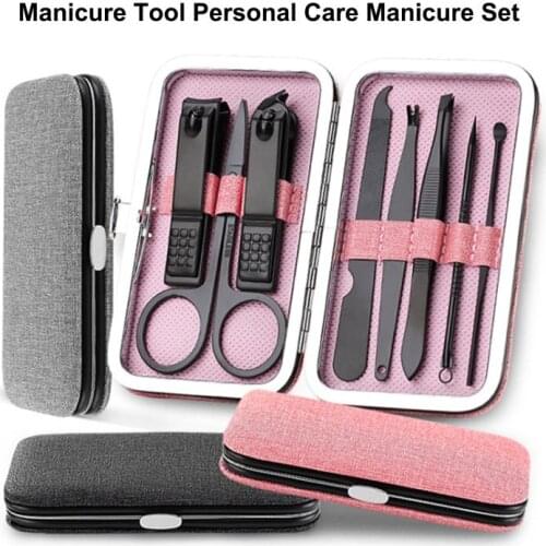 8Pcs/Set Professional Nail Nippers Trimmer Cutters Pedicure Scissors Set Stainless Steel Portable Manicure Nail Clipper Tool Kit