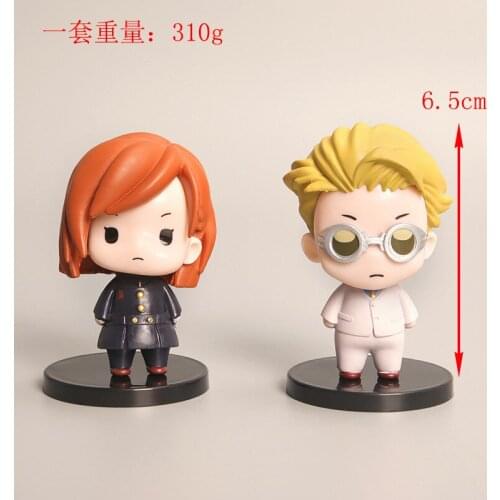 8pcs/lot Jujutsu Kaisen Gojo Satoru Ryomen Sukuna Yuji Itadori Nobara Kugisaki PVC Action Figure Cute Mini Eyes Ver. Model 6cm