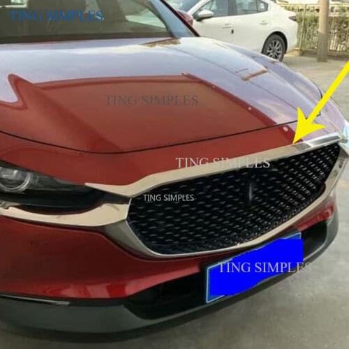 ABS Chrome For Mazda CX-30 2020 2021 Front Engine Hood Bonnet Grille Grill Bumper Protection Molding Cover Kit Trim accessories