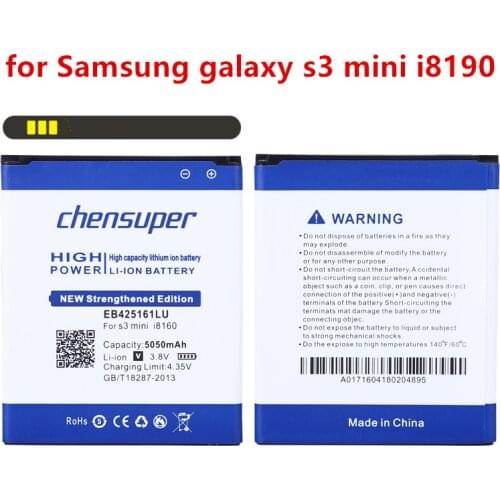 NEW 5050mah EB425161LU For Samsung Galaxy S3 Mini Battery I8160 S7562 I8190 I669 Ace2 S7568 S7566 S7572 I759 Mini S3