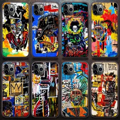 Riccu Jean Michel Basquiat Art Graffiti Phone Case for iPhone 8 7 6 6S Plus X 5S SE 2020 XR 11 12 Pro mini pro XS MAX