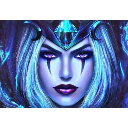 Diy Diamond Painting Fantasy Girl with Purple Eye Cross Stitch Kit Snow Full Square Round Fairy Embroidery Beaded MosaicZP-2828