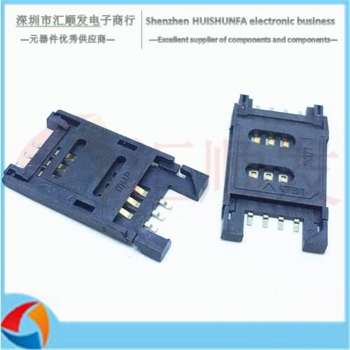 SIM card seat flip SIM card slot 6P/8P contact gold-plated plastic cover cato mobile phone card