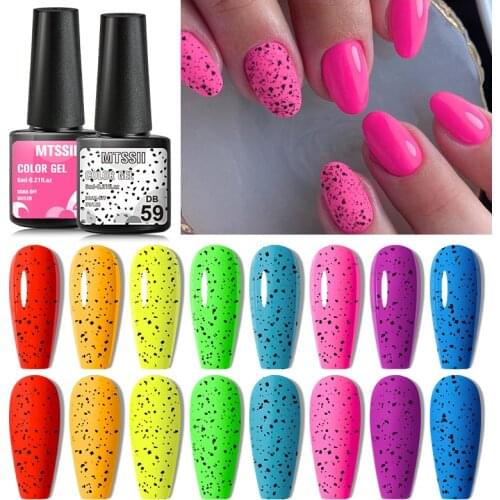 Mtssii Neon Fluorescent Gel Nail Polish Nail Art Color Gel Semi Permanent Bright Color Gel Soak off Base Top Coat Uv LED Varnish