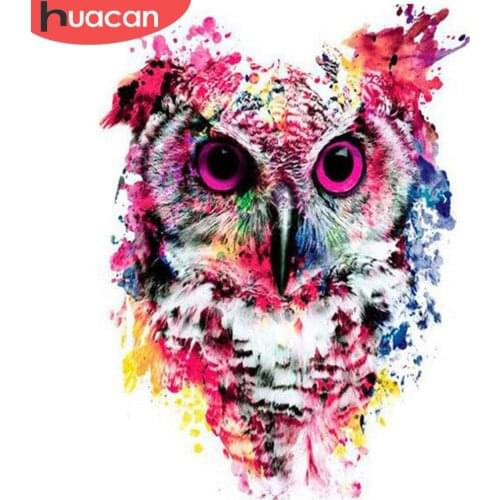 HUACAN 5D Diamond Painting Owl Picture Of Rhinestone Full Drill Square Round Diamond Embroidery Animal Diamond Mosaic Home Decor