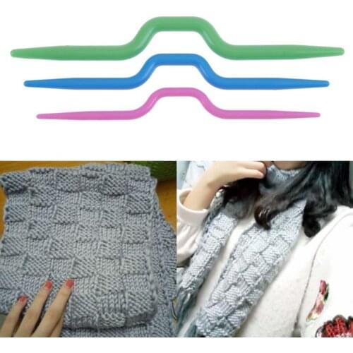 3 Size Needle Crochet Hook Knitting Needles Sweater Muffler Weaving tools Crooked Curved needle Craft DIY Tool