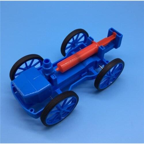 Research on childrens science and technology production of assembly DIY toy aerodynamic compression car