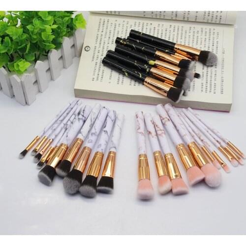 MJ 10 pcs Makeup Brushes Tool Set Cosmetic Powder Eye Shadow Foundation Blush Blending Beauty Make Up Brush