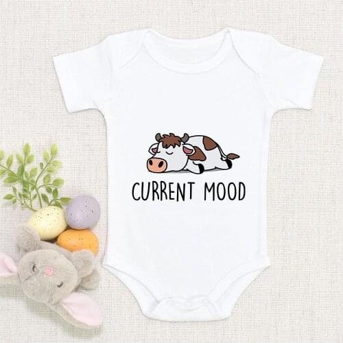 Corgi Print Cartoon Cute Newborn Streetwear One-Pieces Onesie White Tops Summer Brand Baby Girl Clothes Infant Boy Bodysuit