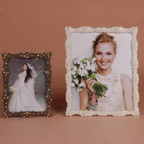 Creative Photo Frame Decoration Pearl Desktop picture Frame Family wedding pictures Frames Holder marcos para fotos Home decor