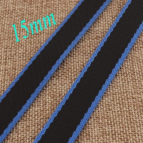 Webbing Blue Black Webbing Purse Strap 15mm Thin Woven Ribbon Webbing Purse Bag Purse Straps Leash DIY