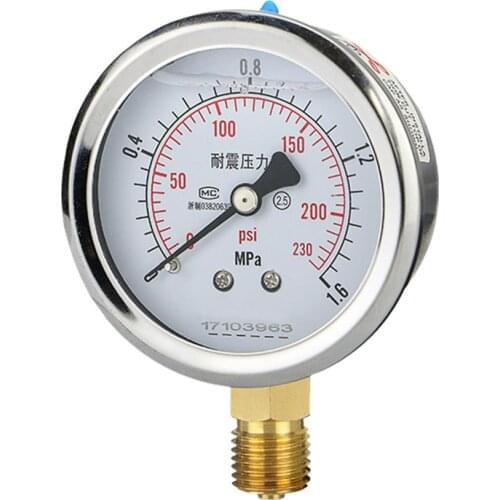 60mm 60MPa Hydraulic Pressure Gauge M14*1.5 Radial stainless steel Liquid Filled Pressure Gauge Air Oil Water Manometer