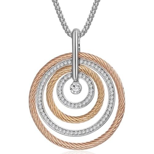 Statement Necklace For Women 3 Multi Circles Pendant Necklaces & Pendants Mermaid Party Gift For Lover collares mujer Ketting