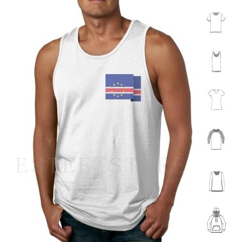 Cape Verde Tank Tops Vest Sleeveless Flag Flat Material Pole Long Shadow Stylish Beautiful Map Africa African Cape Verde