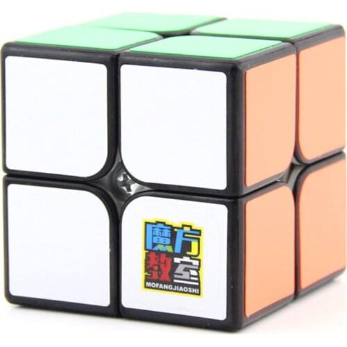 MF2S 2x2x2 High Speed Magic Cube Twist Puzzle Toy Brain Teaser 3D IQ Game Ultra-Smooth 2x2 Moyu 2*2*2 Black 50mm Contest For WCA