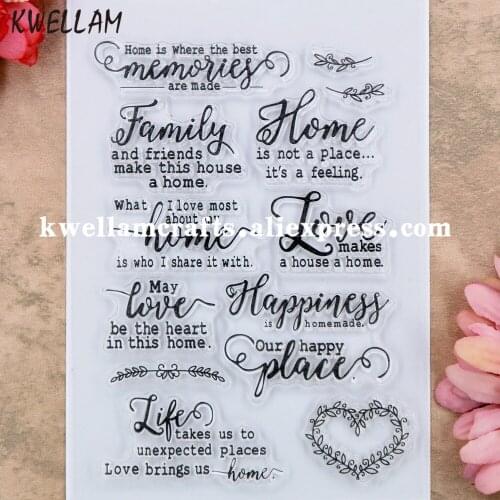 Words Love Home Life Family Memories Scrapbook DIY photo cards rubber stamp clear stamp transparent stamp 11x16cm KW9012121